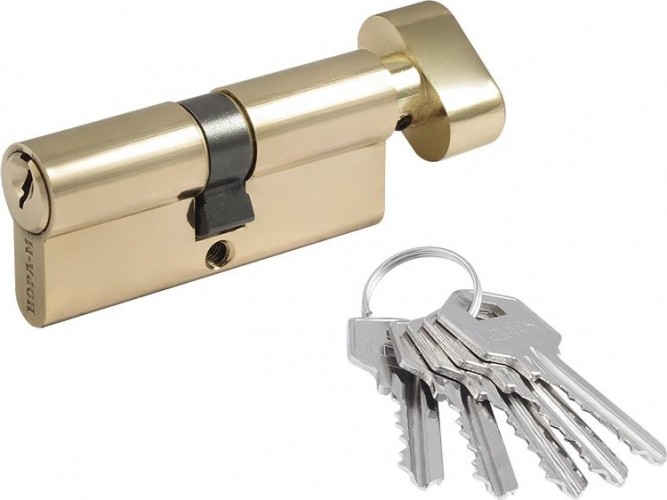 Личинка замка НОРА-М ЛУВ-60 (30-30) с вертушкой "Золото" 5330