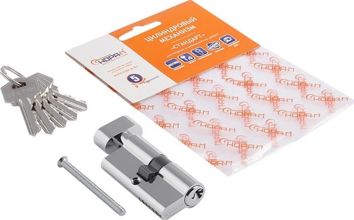 Личинка замка НОРА-М ЛУВ-60 (30-30) с вертушкой "Хром" 5333 - изображение 3