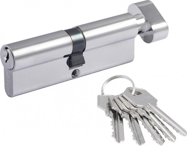 Личинка замка НОРА-М ЛУВ-80 (40-40) с вертушкой "Хром" 5341