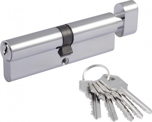 Личинка замка НОРА-М ЛУВ-90 (45-45) с вертушкой "Хром" 6658