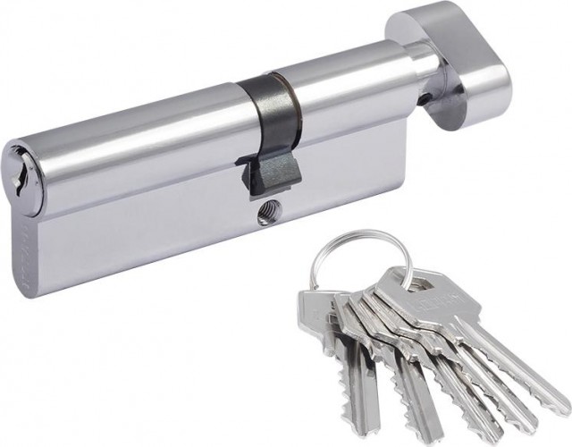 Личинка замка НОРА-М ЛУВ-90 (55-35в) асимметр. с вертушкой "Хром" 11870