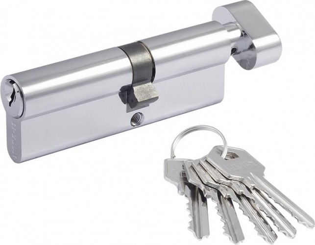 Личинка замка НОРА-М ЛУВ-90 (50-40в) асимметр. с вертушкой "Хром" 12685