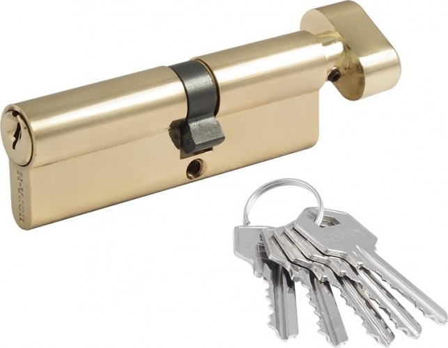 Личинка замка НОРА-М ЛУВ-90 (50-40в) асимметр. с вертушкой "Латунь" 12684