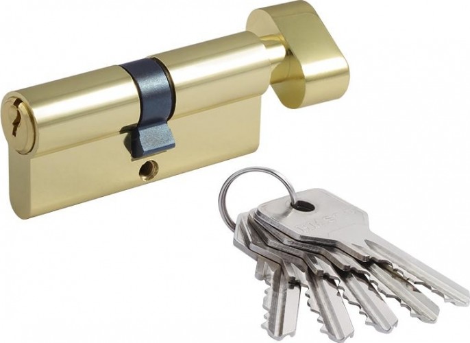 Личинка замка НОРА-М STD Al ЛВ-70 (35-35) с вертушкой "Золото" 15413