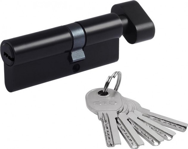 Личинка замка НОРА-М STD Al ЛПВ-80 (45-35в) асимметр. с вертушкой "Черная" 19074