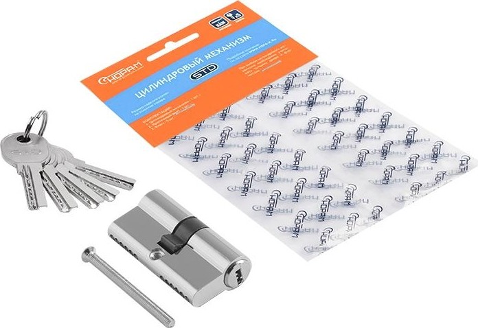 Личинка замка НОРА-М STD Al ЛП-60 (30-30) "Хром" 16599 - изображение 2