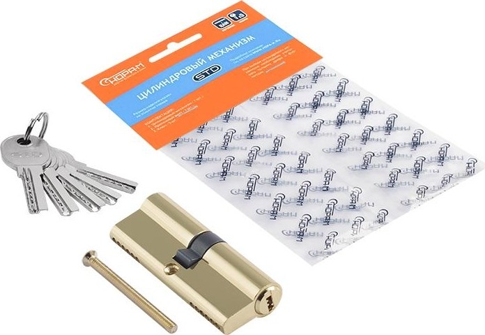 Личинка замка НОРА-М STD Al ЛП-80 (40-40) "Золото" 19043 - изображение 3