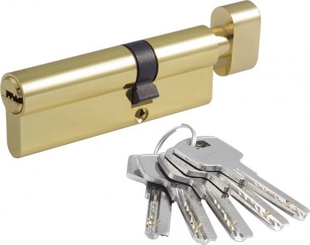 Личинка замка НОРА-М STD Al ЛПВ-90 (55-35в) асимметр. с вертушкой "Золото" 16562