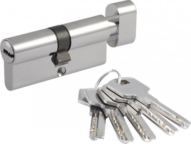 Личинка замка НОРА-М STD Al ЛПВ-70 (35-35) с вертушкой "Хром" 15540