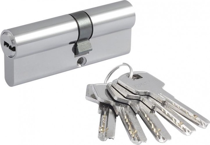 Личинка замка НОРА-М STD Al ЛП-80 (45-35) ассиметр. "Хром" 19046