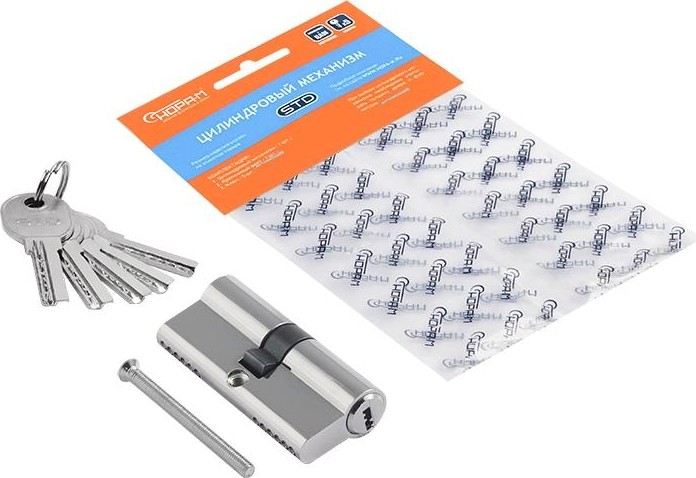 Личинка замка НОРА-М STD Al ЛП-70 (35-35) "Хром" 15538 - изображение 2