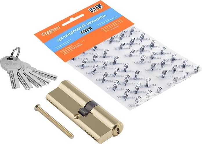 Личинка замка НОРА-М STD Al Л-90 (50-40) ассиметр. "Золото" 19051 - изображение 2