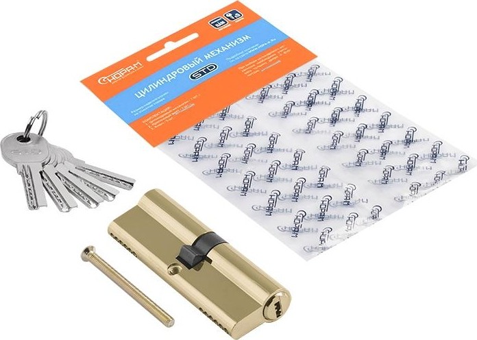 Личинка замка НОРА-М STD Al ЛП-90 (45-45) "Золото" 19048 - изображение 2