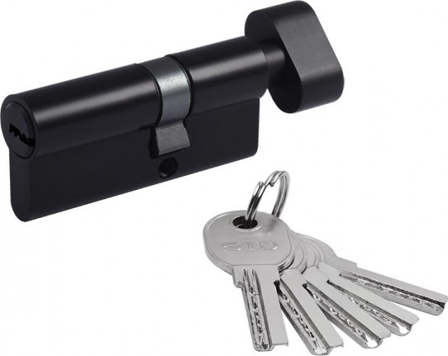 Личинка замка НОРА-М STD Al ЛПВ-70 (40-30в) асимметр. с вертушкой "Черная" 19070