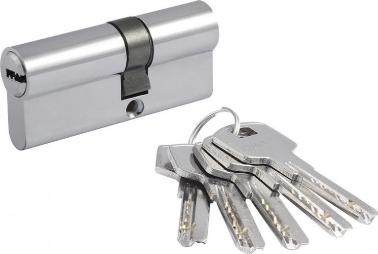 Личинка замка НОРА-М STD Al Л-70 (40-30) ассиметр. "Хром" 19041