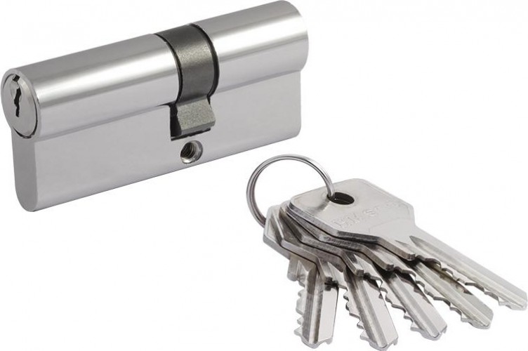 Личинка замка НОРА-М STD Al Л-70 (40-30) ассиметр. "Хром" 15322