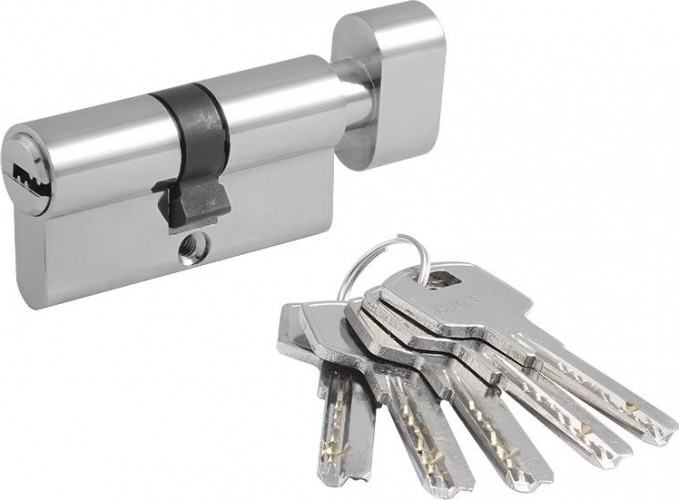Личинка замка НОРА-М STD Al ЛПВ-60 (30-30) с вертушкой "Хром" 19065