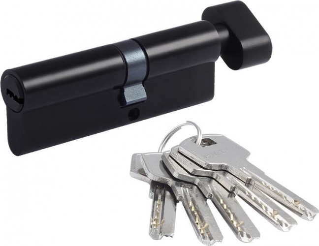 Личинка замка НОРА-М STD Al ЛПВ-90 (50-40в) асимметр. с вертушкой "Черная" 19077