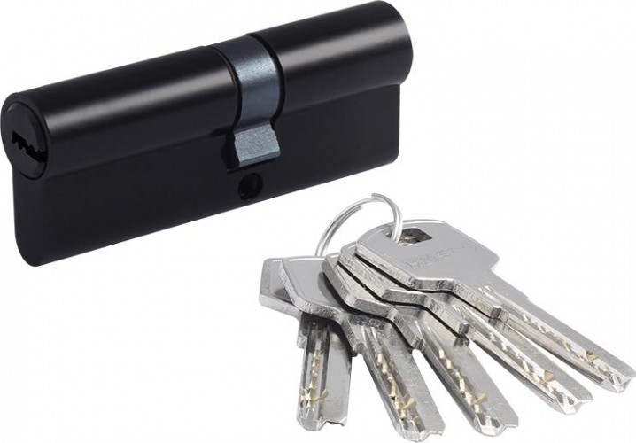 Личинка замка НОРА-М STD Al ЛП-80 (45-35) ассиметр. "Черная" 19047