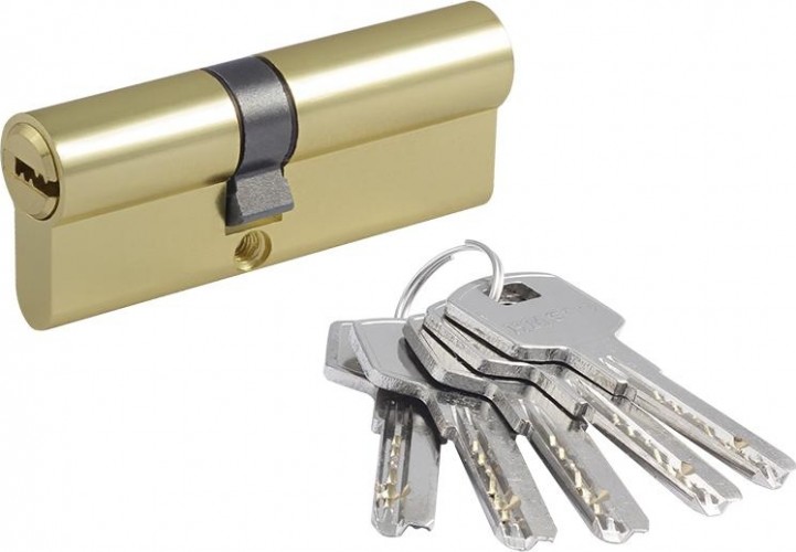 Личинка замка НОРА-М STD Al ЛП-80 (45-35) ассиметр. "Золото" 19045