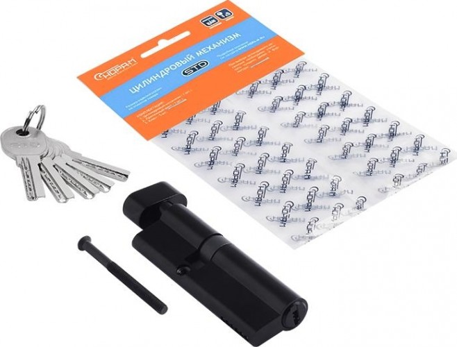 Личинка замка НОРА-М STD Al ЛПВ-90 (55-35в) асимметр. с вертушкой "Черная" 19079 - изображение 2