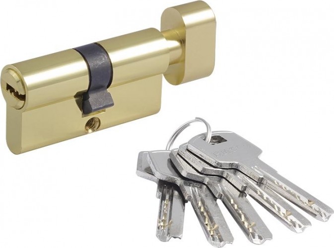Личинка замка НОРА-М STD Al ЛПВ-60 (30-30) с вертушкой "Золото" 19064