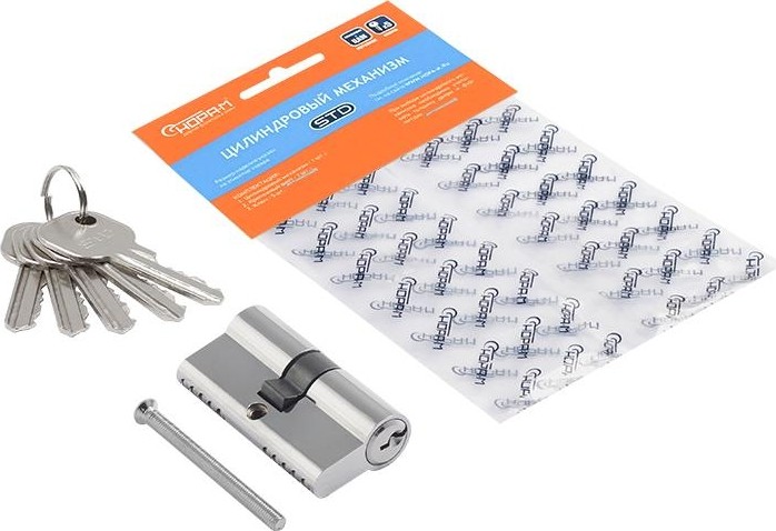 Личинка замка НОРА-М STD Al Л-60 (30-30) "Хром" 15201 - изображение 3