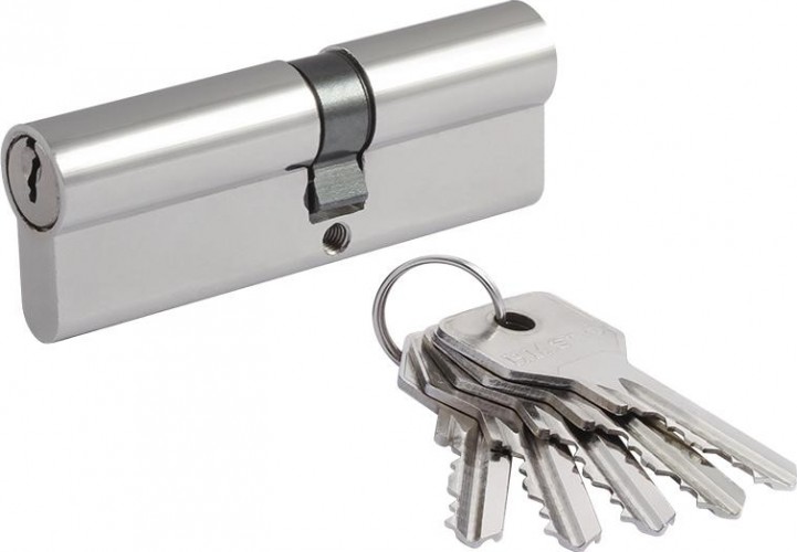 Личинка замка НОРА-М STD Al Л-80 (45-35) ассиметр. "Хром" 15324