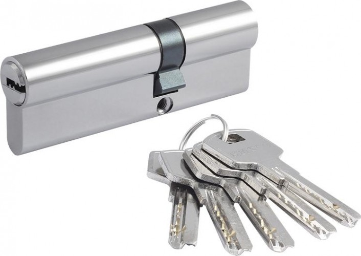 Личинка замка НОРА-М STD Al Л-90 (55-35) ассиметр. "Хром" 19055