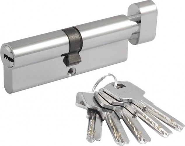 Личинка замка НОРА-М STD Al ЛПВ-90 (45-45) с вертушкой "Хром" 15542