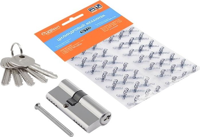 Личинка замка НОРА-М STD Al Л-70 (40-30) ассиметр. "Хром" 15322 - изображение 2