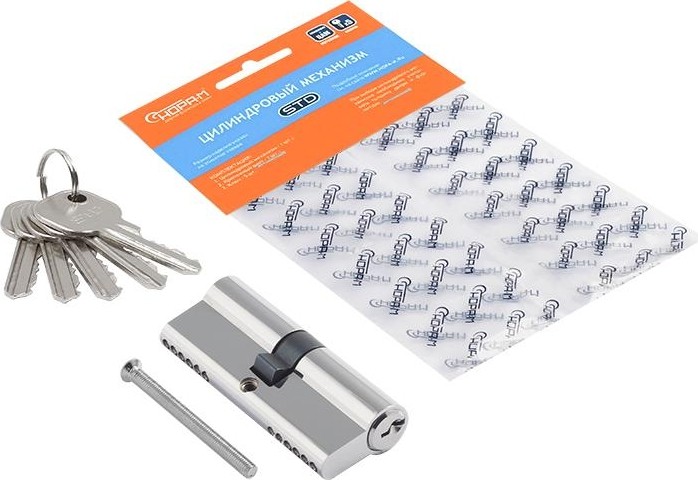 Личинка замка НОРА-М STD Al Л-80 (40-40) "Хром" 15277 - изображение 2