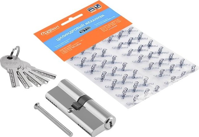 Личинка замка НОРА-М STD Al ЛП-80 (40-40) "Хром" 15539 - изображение 2