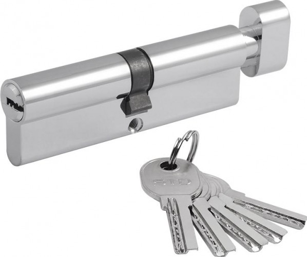 Личинка замка НОРА-М STD Al ЛПВ-100 (50-50) с вертушкой "Хром" 19081