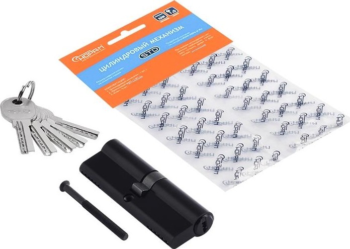 Личинка замка НОРА-М STD Al ЛП-90 (45-45) "Черная" 19050 - изображение 2