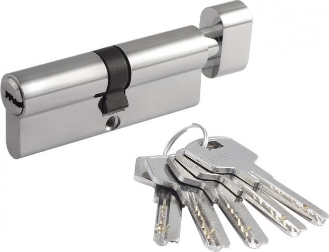 Личинка замка НОРА-М STD Al ЛПВ-80 (40-40) с вертушкой "Хром" 15541