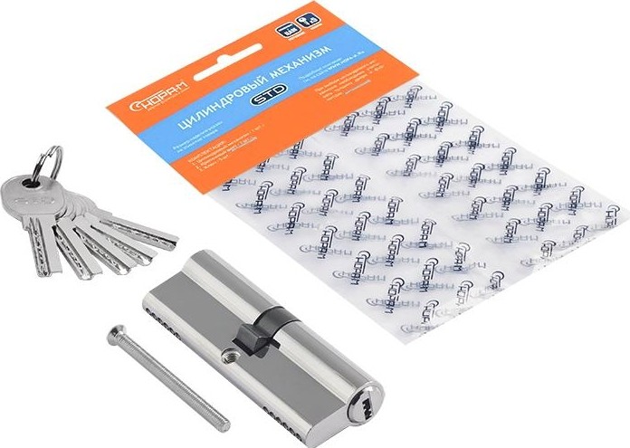 Личинка замка НОРА-М STD Al ЛП-90 (45-45) "Хром" 19049 - изображение 2