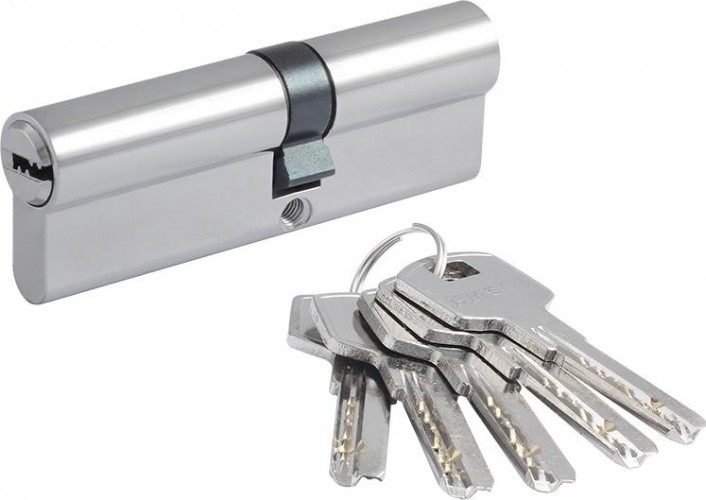 Личинка замка НОРА-М STD Al Л-90 (50-40) ассиметр. "Хром" 19052