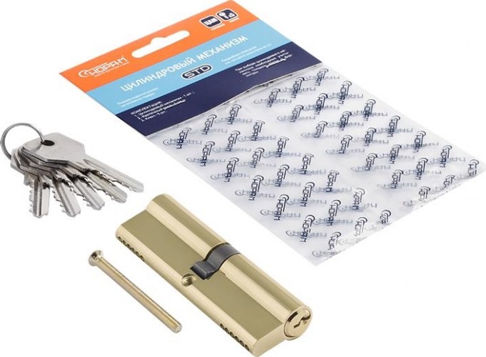 Личинка замка НОРА-М STD Z Л-100 (50-50) "Золото" 19013 - изображение 2