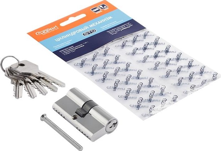 Личинка замка НОРА-М STD Z Л-60 (30-30) "Хром" 15203 - изображение 2