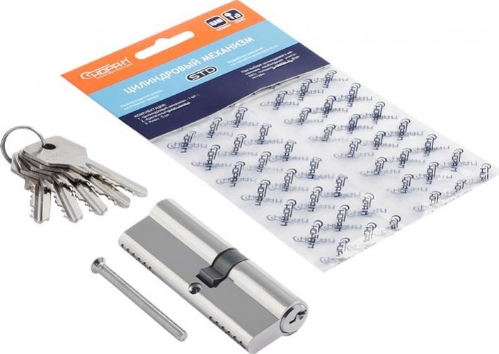 Личинка замка НОРА-М STD Z Л-90 (50-40) ассиметр. "Хром" 15423 - изображение 2