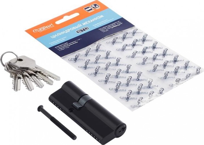 Личинка замка НОРА-М STD Z Л-90 (55-35) ассиметр. "Черная" 19012 - изображение 2