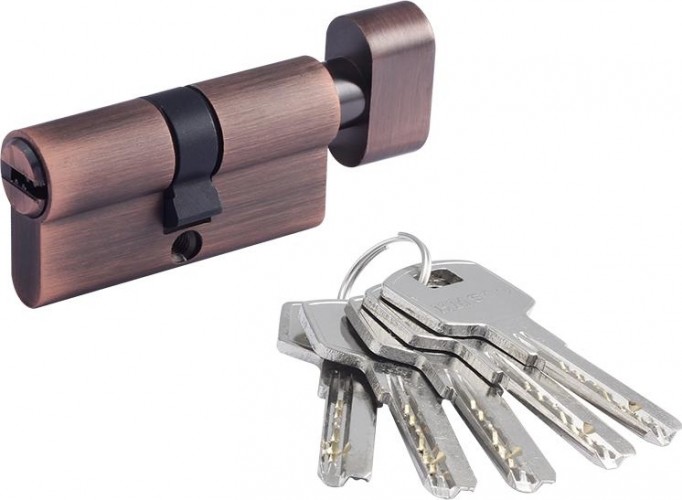Личинка замка НОРА-М STD Z ЛПВ-60 (30-30) с вертушкой "Старая медь" 18668