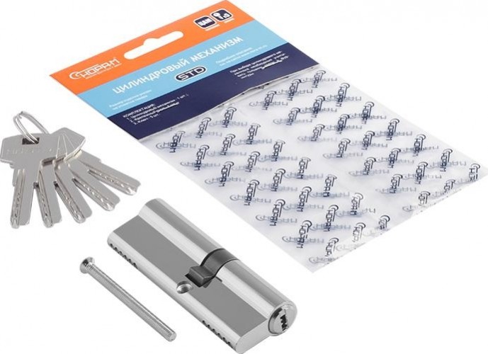 Личинка замка НОРА-М STD Z ЛП-90 (50-40) ассиметр. "Хром" 18419 - изображение 2