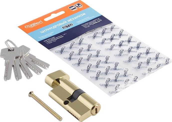 Личинка замка НОРА-М STD Z ЛПВ-60 (30-30) с вертушкой "Золото" 16102 - изображение 2