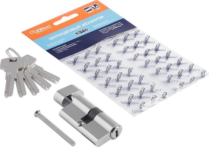 Личинка замка НОРА-М STD Z ЛПВ-60 (30-30) с вертушкой "Хром" 16103 - изображение 2