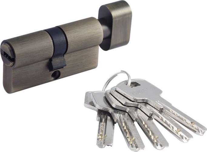 Личинка замка НОРА-М STD Z ЛПВ-60 (30-30) с вертушкой "Старая бронза" 18667