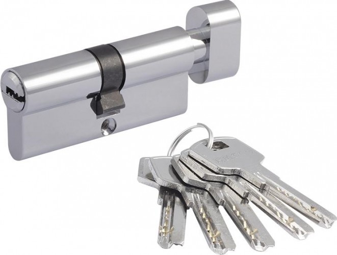 Личинка замка НОРА-М STD Z ЛПВ-70 (35-35) с вертушкой "Хром" 15549