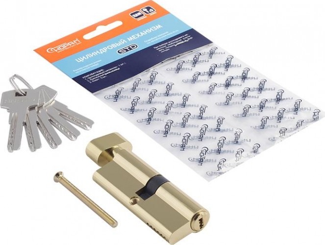 Личинка замка НОРА-М STD Z ЛПВ-80 (40-40) с вертушкой "Золото" 16078 - изображение 2