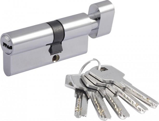 Личинка замка НОРА-М STD Z ЛПВ-70 (40-30в) асимметр. с вертушкой "Хром" 18421